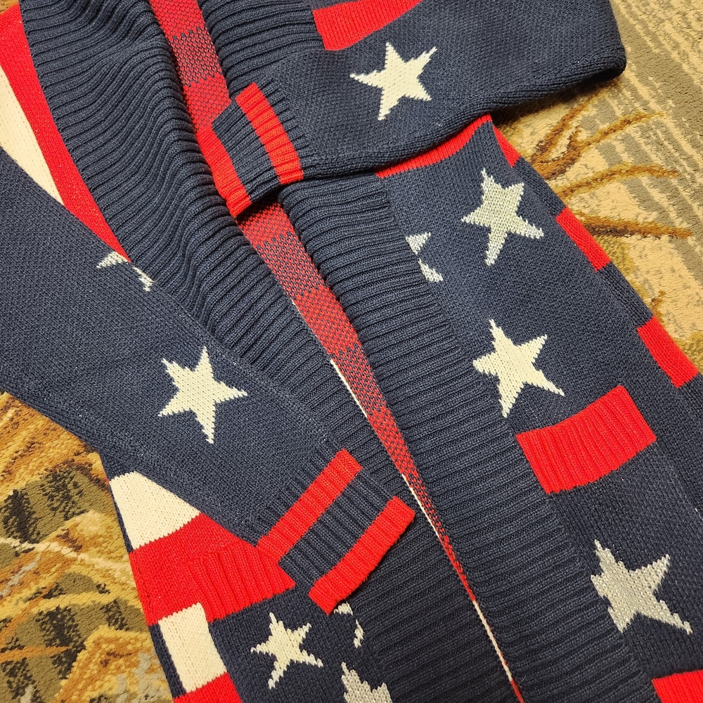 Charter Club Red and Blue USA Cardigan Sweater - Picture 10 of 12